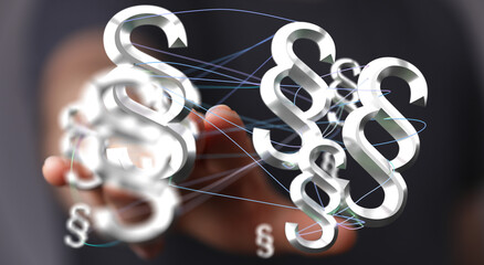 Poster - abstract image of interconnected paragraph symbols, representing legal concepts, law, and regulation