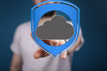 Poster - Protecting your cloud data with robust security measures.  Ensuring safety and privacy.