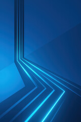Poster - Bright blue abstract background with glowing lines creating dynamic geometric pattern, evoking sense of modernity and technology