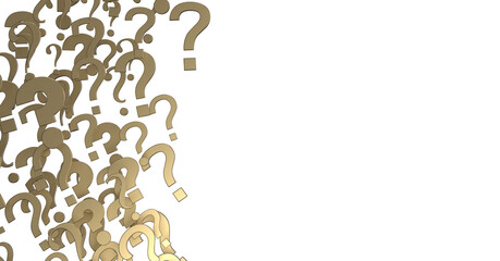 Aufkleber - question marks, original 3d rendering