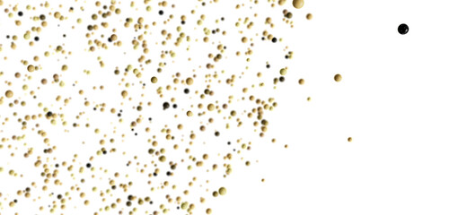 Poster - Abstract background with gold and black spheres scattered on white. Perfect for modern designs.