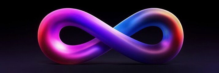 Poster - Energetic Seamless Loop on a Dark Background Vibrant Abstract Representation of Infinity