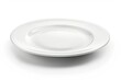 © Lumpia - detailed color image of White empty ceramic plate isolated on white background, front view