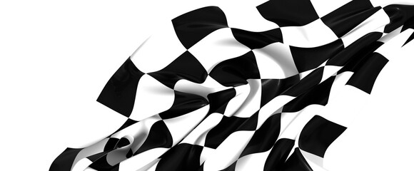 Poster - The checkered flag waves in the wind Victory is in sight