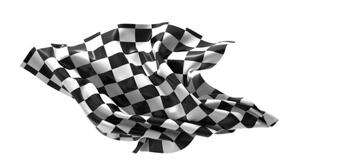 Poster - The checkered flag waves in the wind Victory is in sight