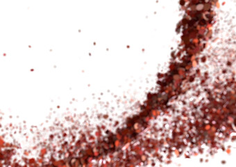 Poster - High-resolution stock photo of red glitter exploding against a white background. Perfect for festive designs.
