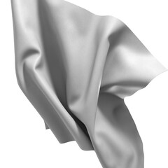 Poster - High-quality image of silver fabric draped elegantly. Perfect for textile, fashion, and design projects.