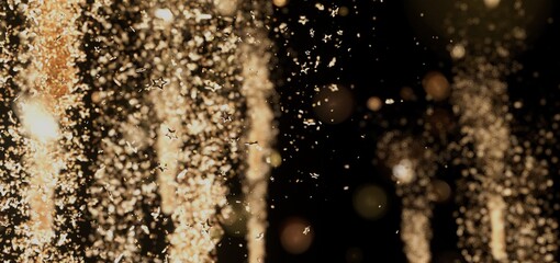 Aufkleber - Magical golden bokeh, stars, night. Perfect for holidays, celebration, and festive designs.