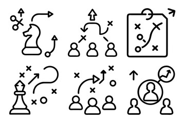 Aufkleber - collection_Business-strategy-icon,-silhouettes-style-on-white-background-(20)-Business-strategy 