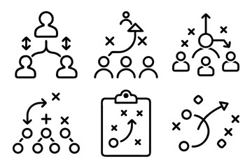 Aufkleber - collection_Business-strategy-icon,-silhouettes-style-on-white-background-(20)-Business-strategy 
