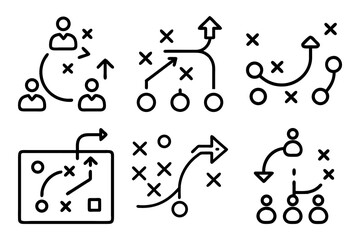 Aufkleber - collection_Business-strategy-icon,-silhouettes-style-on-white-background-(20)-Business-strategy 
