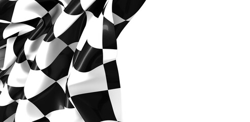 Poster - The checkered flag waves in the wind Victory is in sight