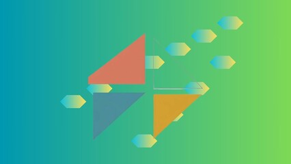 Aufkleber - Abstract geometric shapes background design with triangles and hexagons for modern presentation art
