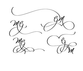 Poster - GM Calligraphy Logo – Stylish Overlapping G and M Letters Monogram Design