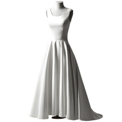Poster - Elegant dress with flared hemline, isolated on a empty plain background