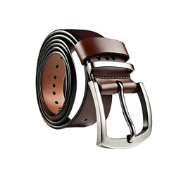 Poster - Men’s belt with metal buckle, isolated on a empty plain background