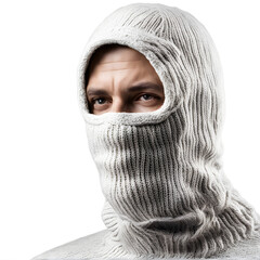 Poster - Wool balaclava with full face cover, isolated on a empty plain background