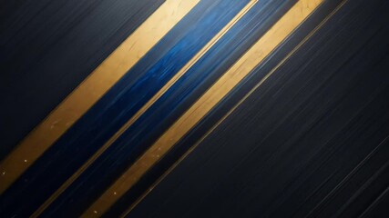 Poster - Abstract Video: Diagonal Gold and Blue Stripes on Dark Textured Background