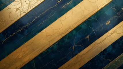 Poster - Abstract Diagonal Gold and Teal Pattern with Cracks and Veins Texture Video