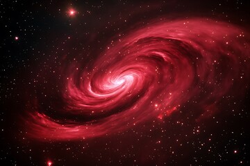 Poster - •  Crimson swirls twist through glowing cobalt star fields --