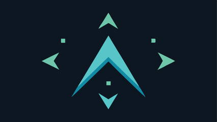 Poster - Minimalist glowing navigation arrow design vector illustration for direction and guidance concepts