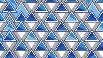 Poster - Modern geometric triangle pattern with shades of blue and gray on a transparent background
