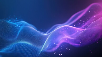 Poster - Dynamic flow colorful waves digital art studio environment wide view fluid concept