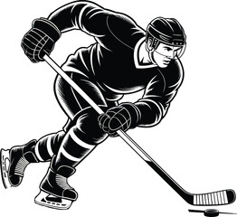 dynamic hockey player action graphic scalable for branding and logo design