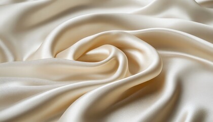 Poster - Soft flowing fabric in warm tones creates a serene background for artistic and design purposes in a bright studio setting