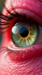 Fototapete - A close up of a human eye with details on the iris and pupil, useful for medical or beauty related purposes