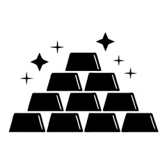 Poster - Ten gold bars in pyramid shape. Shiny gold bars represent wealth and success.  Image of gold bars perfect for financial business isolated concept.