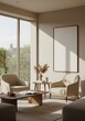 © Sujoy - Wood Frame Mockup in a Modern Neutral Living Room