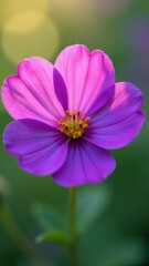 Poster - A detailed image of a single purple flower with a blurred out background