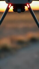 Poster - Close-up of a drone's lights shining bright, ideal for use in tech or futuristic concepts