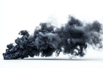 Poster - Smoke billowing in dramatic fashion against a minimalist background showcases the dynamic movement and texture of vapor in a striking monochrome setting