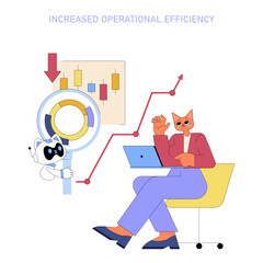 Poster - AI For Top Managers In Mid Sized Businesses. Flat Vector Illustration