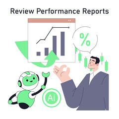 Poster - Robot Adviser. Flat Vector Illustration