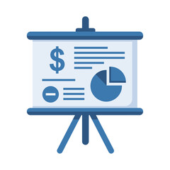 Poster - Financial Presentation Board Icon - Business Report with Charts and Dollar Sign