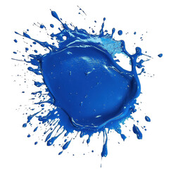 Poster - Vibrant blue paint splatter creates striking abstract art effect, blue wet paint color splatter