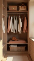 Poster - A walk-in closet filled with various clothing items, great for representing fashion, storage or lifestyle scenarios