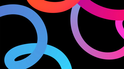 Poster - Set of vector graphic elements. Abstract shapes with smooth wavy lines, bright colors and gradient transitions.