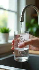 Poster - A person pours water from a pitcher into a glass