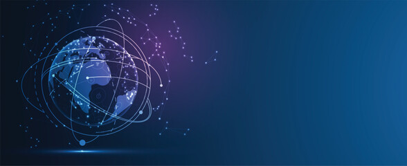 Aufkleber - Global internet connection. Business communication concept for science or syber presentation