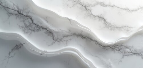 Poster - White marble texture background. Grey veins create elegant style. Design abstract pattern. High resolution image with water color effect for luxury projects. Ideal for product showcase, interior