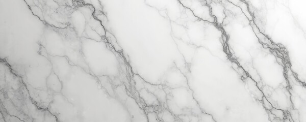 Poster - White marble stone texture with grey veins. Luxury Carrara marble background for interior design projects like kitchen, bathroom, wall, floor decor. Elegant, modern surface design.