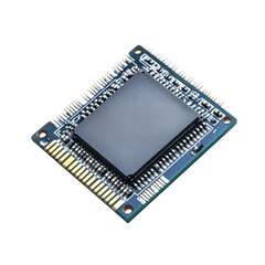 Poster - Microchip from an electronic device showcasing intricate circuitry design for advanced technology applications