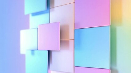 Leinwandbilder - Abstract Pastel Cubes: A visually captivating composition of pastel-colored cubes, arranged in a 3D mosaic, creating a sense of depth and modern aesthetic.