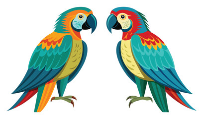 Naklejka na meble Photo of two colorful macaws isolated on white background