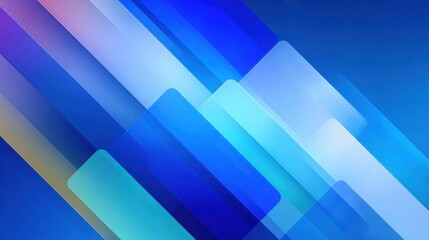 Aufkleber - Abstract Blue Geometric Shapes Background, Representing Corporate Innovation and Technological Advancement for Business Presentation and Digital Marketing : Generative AI