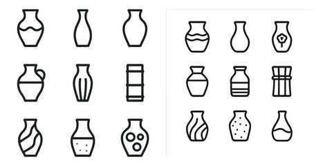 Poster - Collection of decorative vase icons for design projects